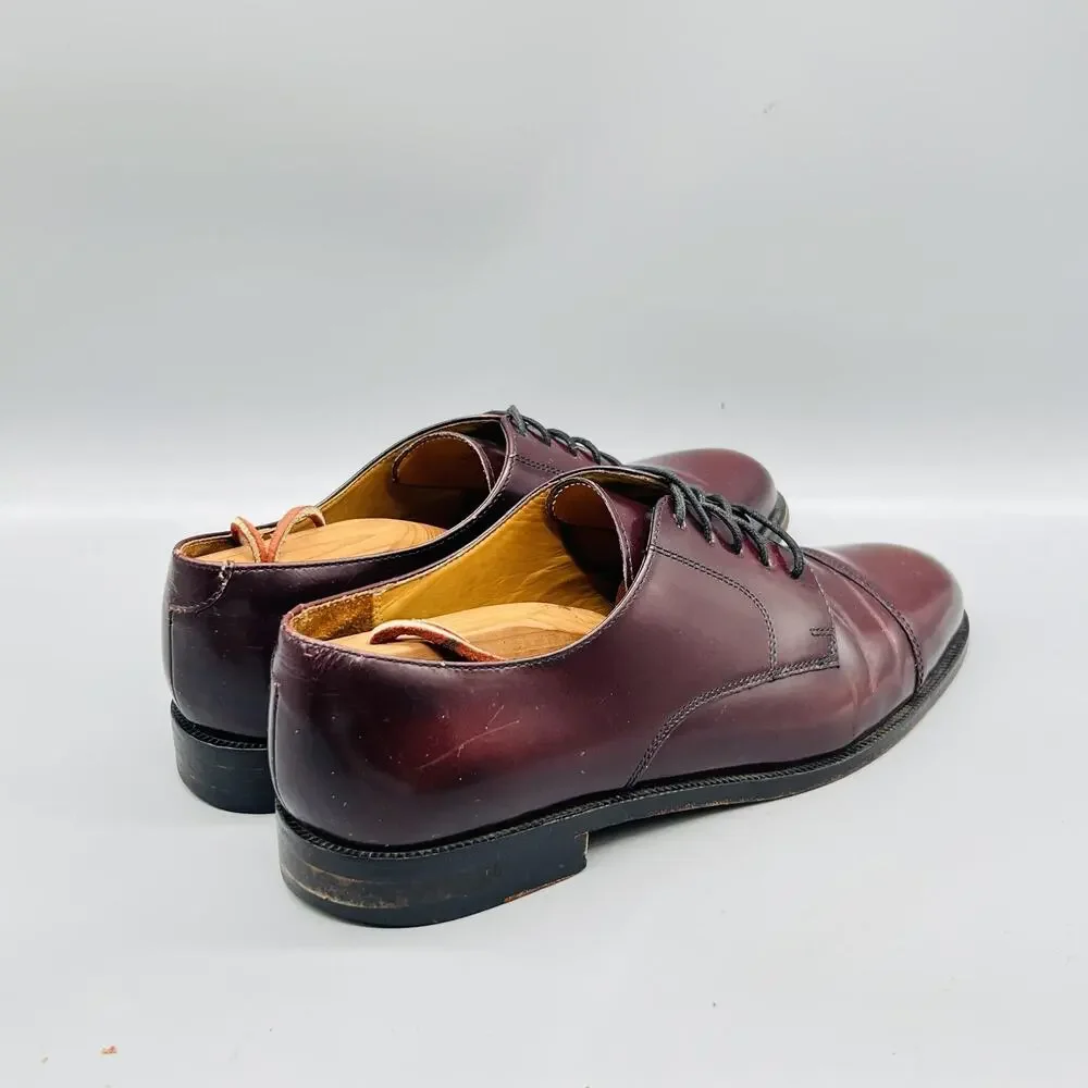 Cole Haan Shoes Mens 9 Brown Leather Cap Toe Derby Oxford Dress Classic Vintage